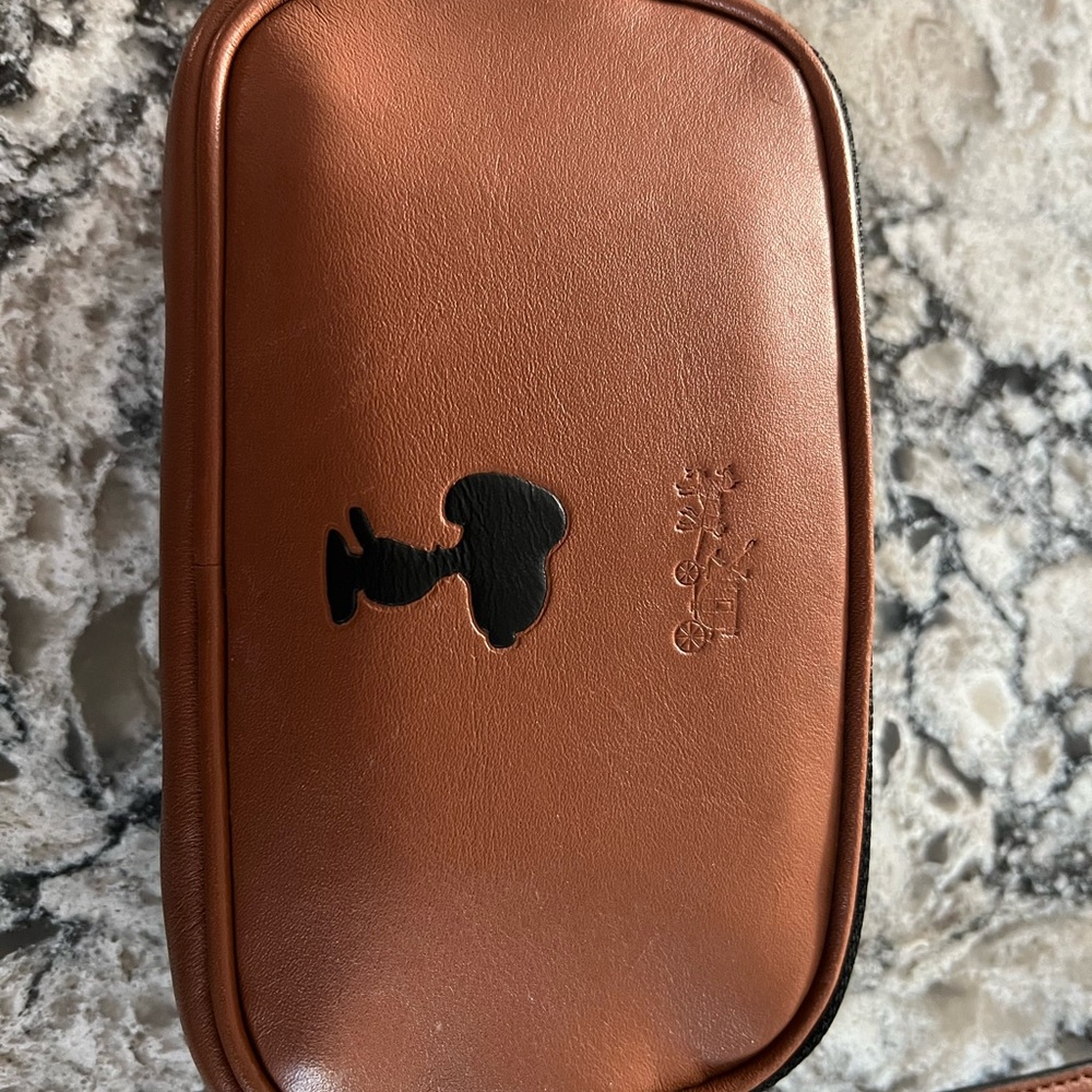 Coach Brown Leather Snoopy edition bag